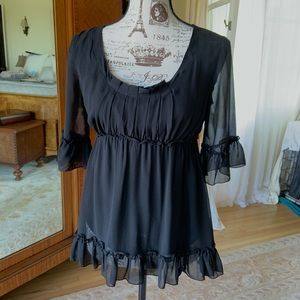 Max Studio Silk Ruffled Blouse